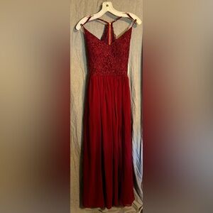 Elegant Red Lace Gown